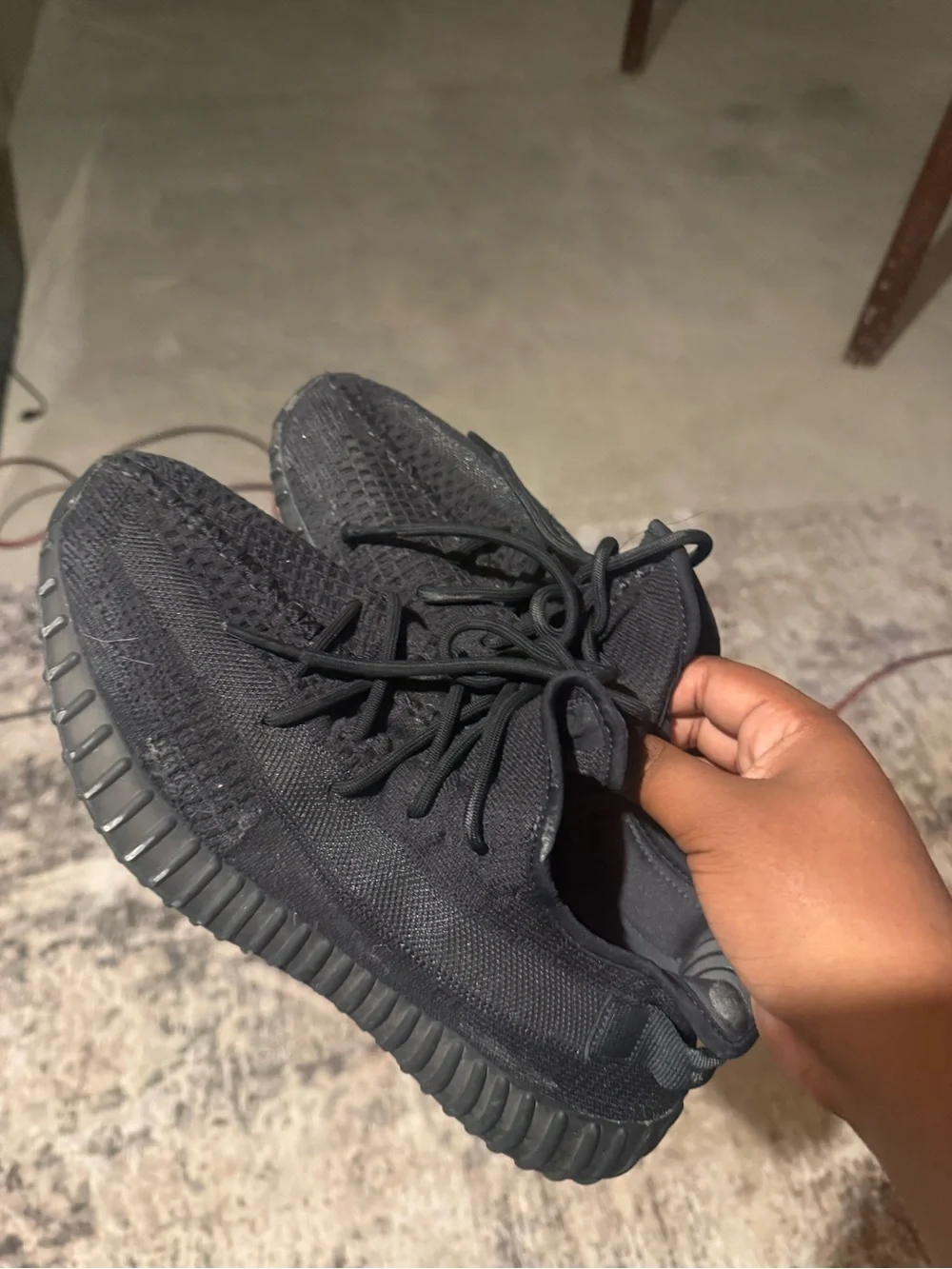Yeezy Boost 350 V2 Triple Black Knit Sneakers